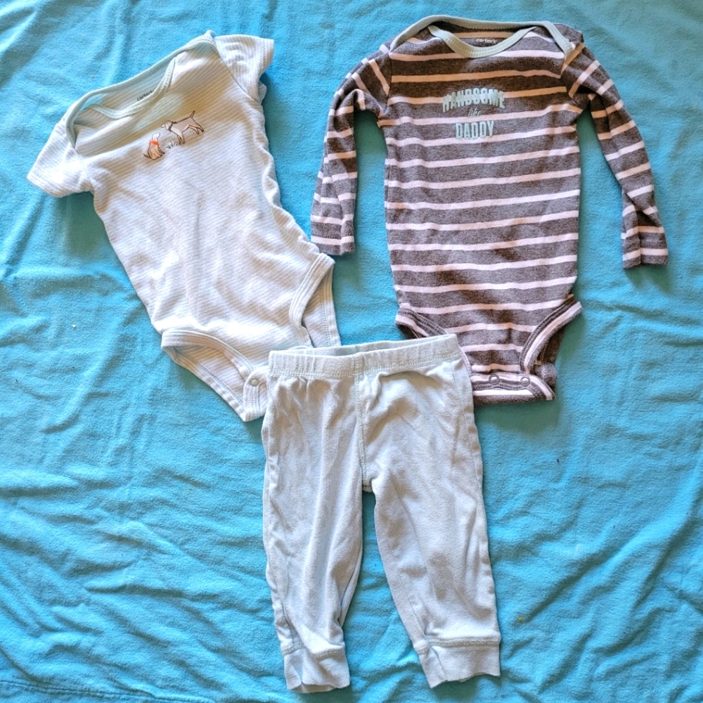 Carter's 6m 3pc outfit Onsies and Pants